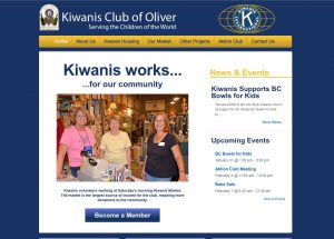 a screenshot of the Oliver Kiwanis website