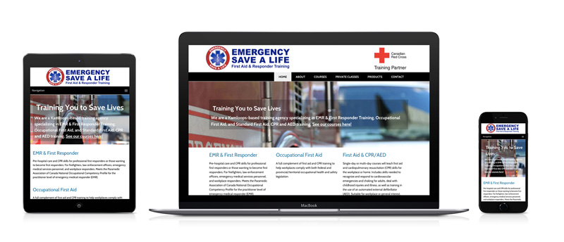 a photo representation of the Emergency Save a Life Website
