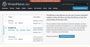 A screenshot of the main WordPress website
